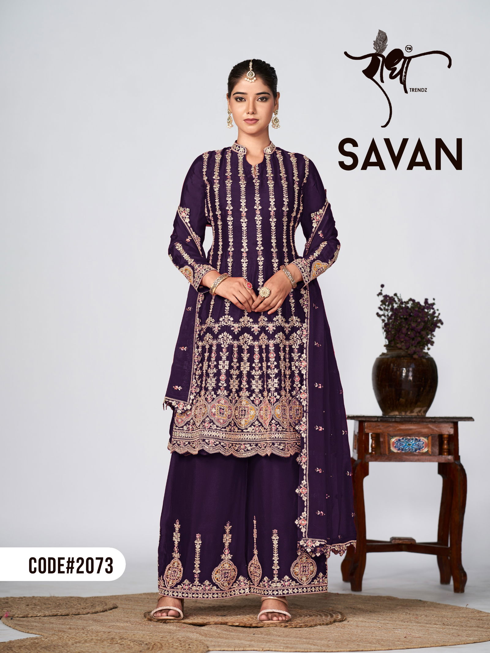 Savan By Radha Trendz Heavy Embroidery Chinon Readymade Suits Wholesale Price In Surat